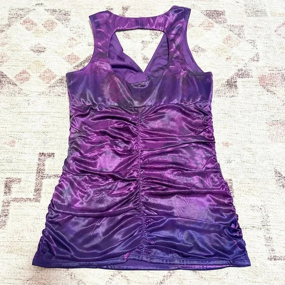 Y2K Studio Y  Purple ruched top size medium - Picture 8 of 12